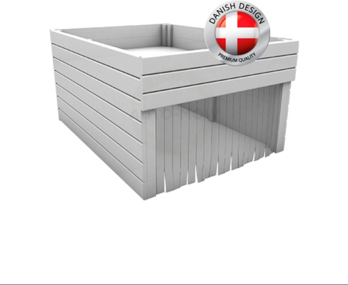 Caseta Robot cortac�sped jardinera blanca